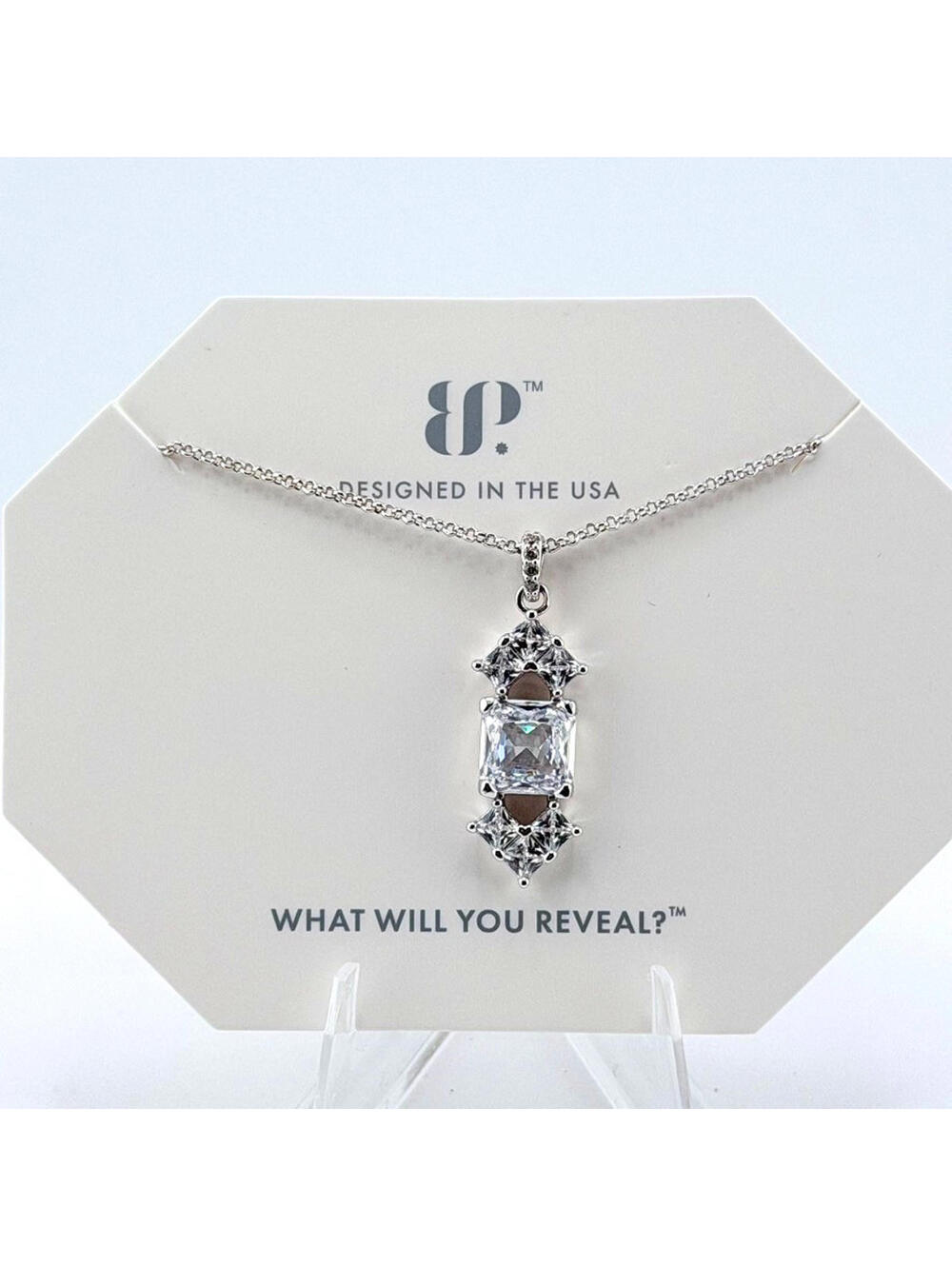 Bomb Party "The GoGo Necklace" Clear CZ on Rhodium NK77364
